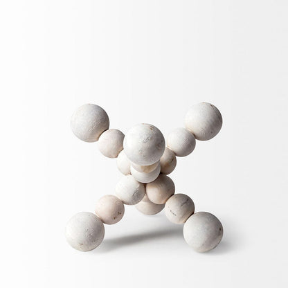 Mercana - Carrollton I Small 7L x 7W Off-White Geometric Wood Ball Jack - 68668 view 2