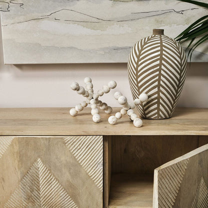 Mercana - Carrollton II Large 9L x 9W Off-White Geometric Wood Ball Jack - 68669 view 6