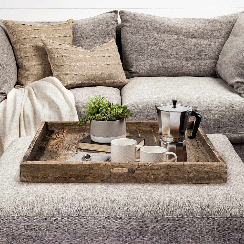 Mercana - Carson Large 30L x 30W Brown Reclaimed Wood Tray - 68862 view 8