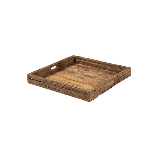 Mercana - Carson Small 24L x 24W Brown Reclaimed Wood Tray - 68861 view 1