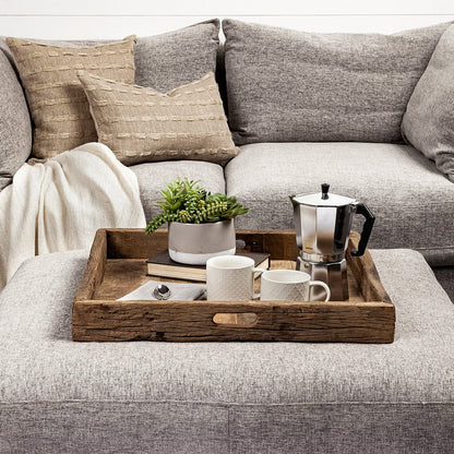 Mercana - Carson Small 24L x 24W Brown Reclaimed Wood Tray - 68861 view 8