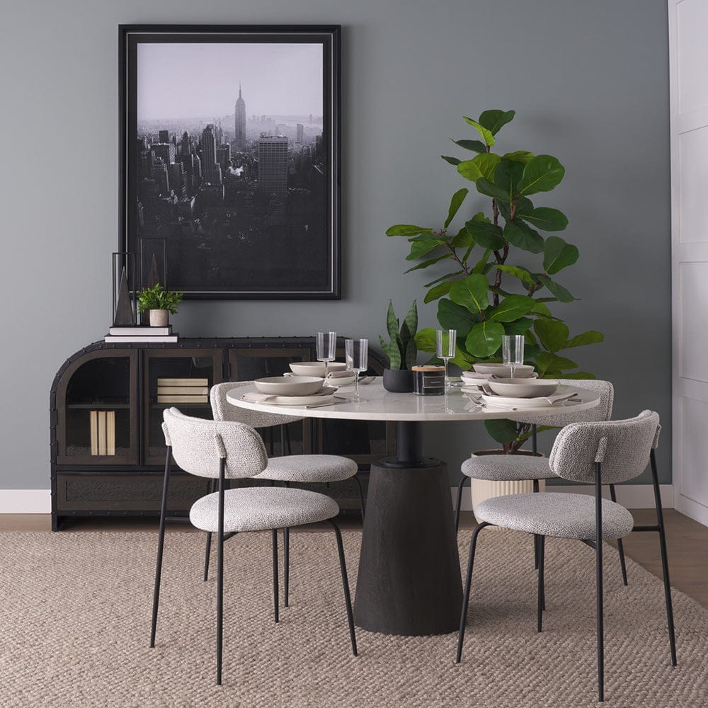 Mercana - Casey Matte Black Metal w/ Gray Fabric Dining Chair (Set of 2) - 71014_CLOSEOUT view 12