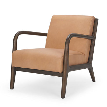 Mercana - Cashel Accent Chair W/ Dark Brown Wood and Tan Genuine Leather - 70416 view 1