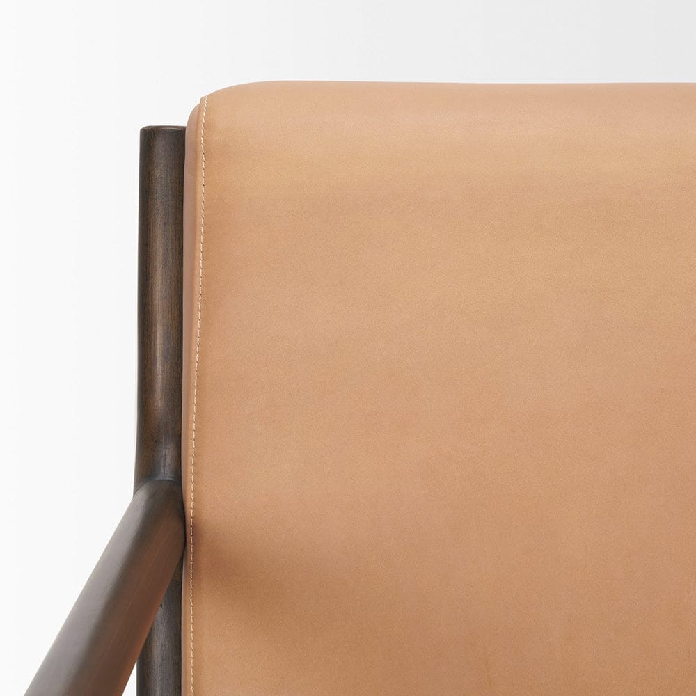 Mercana - Cashel Accent Chair W/ Dark Brown Wood and Tan Genuine Leather - 70416 view 2