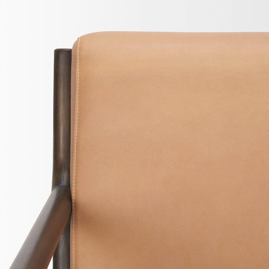 Mercana - Cashel Accent Chair W/ Dark Brown Wood and Tan Genuine Leather - 70416 view 2