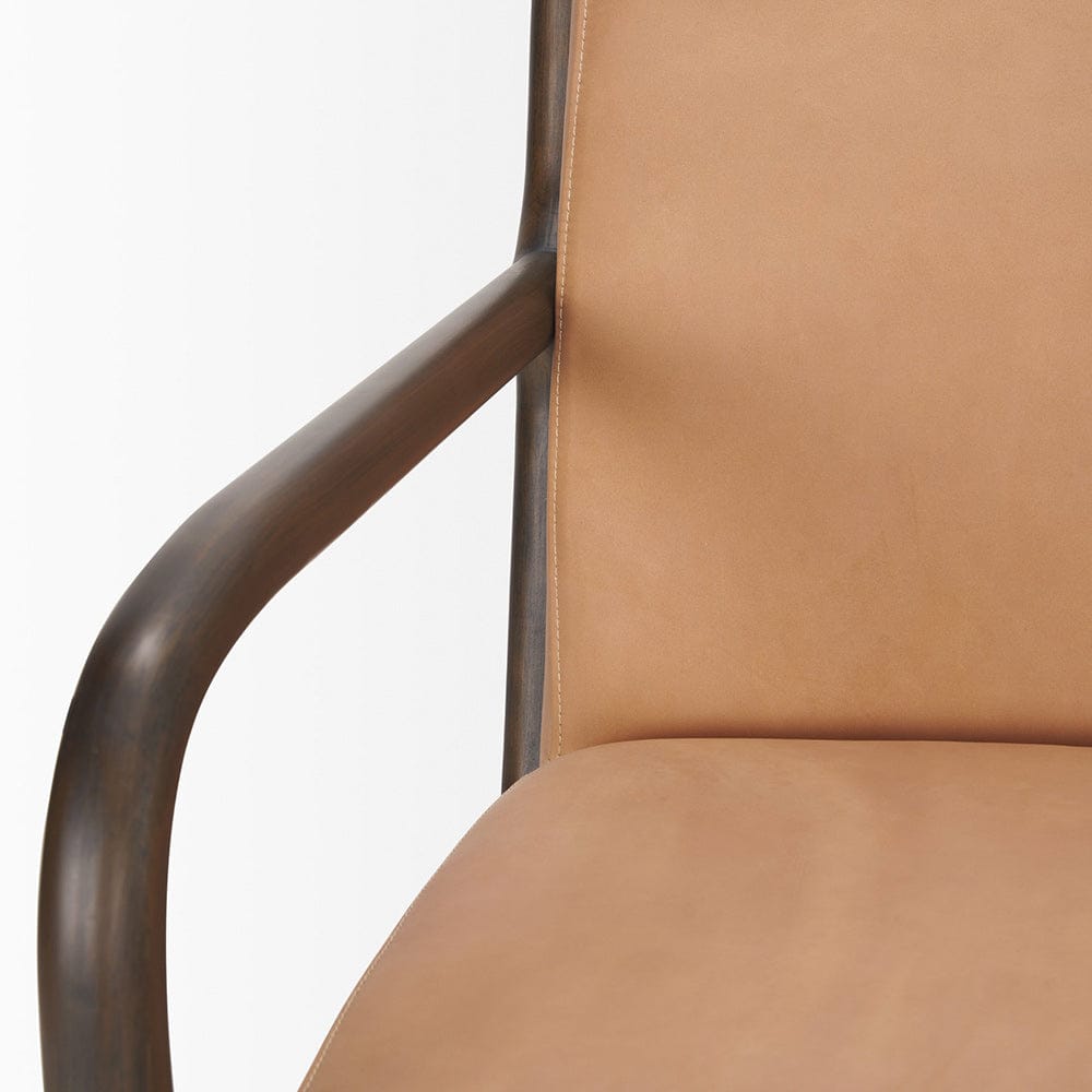 Mercana - Cashel Accent Chair W/ Dark Brown Wood and Tan Genuine Leather - 70416 view 3