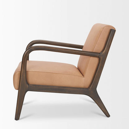 Mercana - Cashel Accent Chair W/ Dark Brown Wood and Tan Genuine Leather - 70416 view 8
