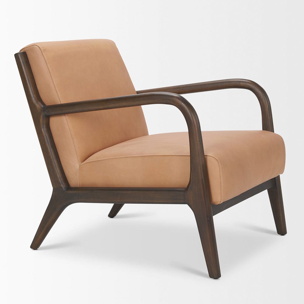 Mercana - Cashel Accent Chair W/ Dark Brown Wood and Tan Genuine Leather - 70416 view 11