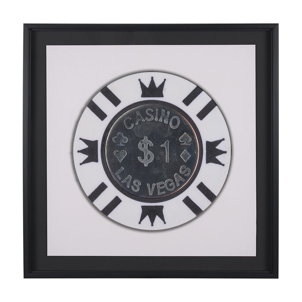 Mercana - Casino 1 Dollar Vegas Poker Chip By Zap Studio Framed Art Photograph Print under Glass - 15719 view 1