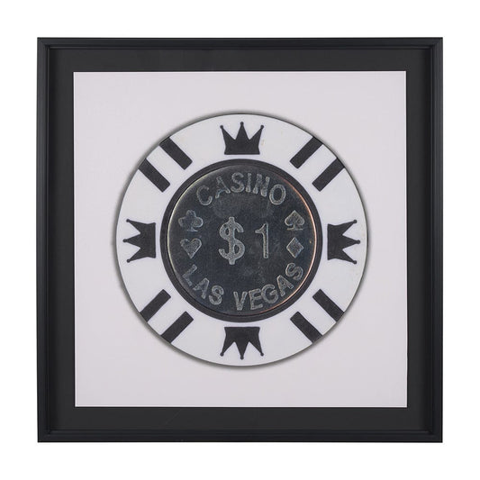 Mercana - Casino 1 Dollar Vegas Poker Chip By Zap Studio Framed Art Photograph Print under Glass - 15719 view 1