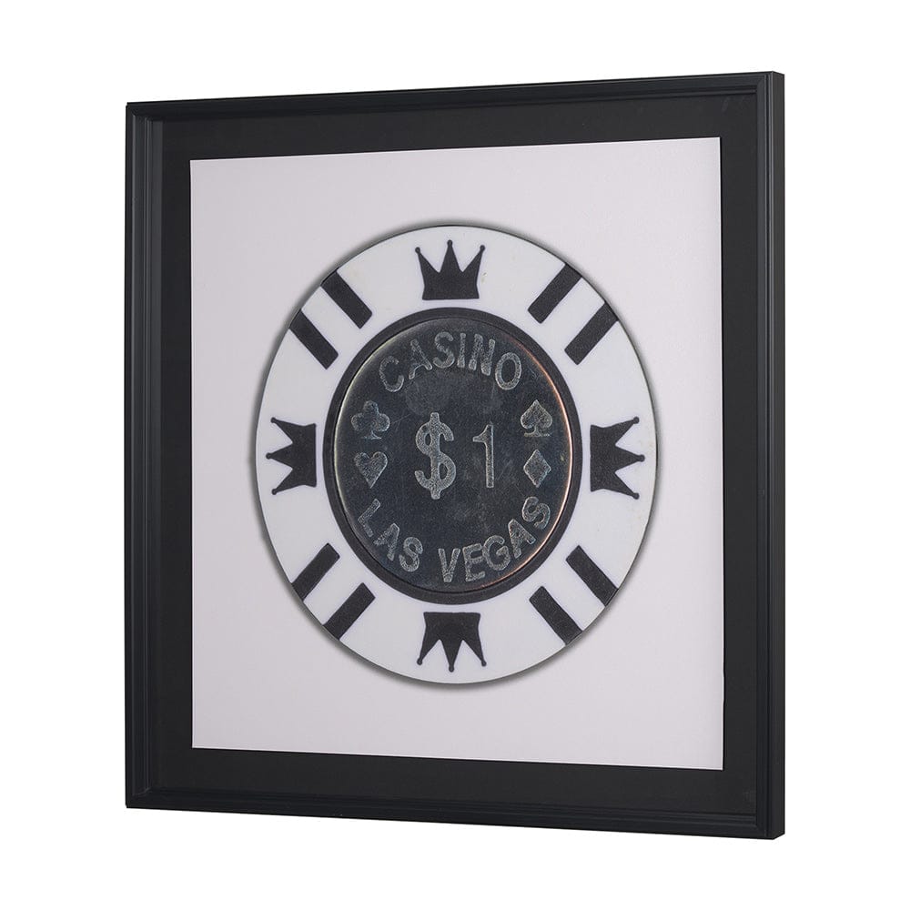 Mercana - Casino 1 Dollar Vegas Poker Chip By Zap Studio Framed Art Photograph Print under Glass - 15719 view 2