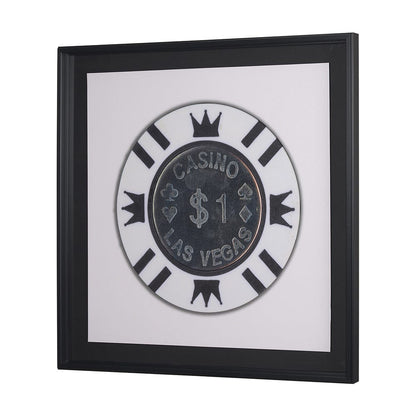 Mercana - Casino 1 Dollar Vegas Poker Chip By Zap Studio Framed Art Photograph Print under Glass - 15719 view 2