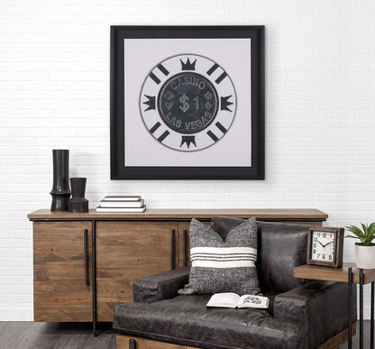 Mercana - Casino 1 Dollar Vegas Poker Chip By Zap Studio Framed Art Photograph Print under Glass - 15719 view 8