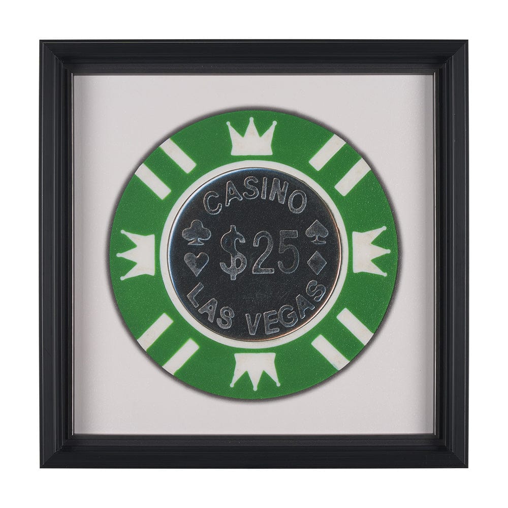 Mercana - Casino 25 Dollar Vegas Poker Chip By Zap Studio Framed Art Photograph Print under Glass - 15723 view 1