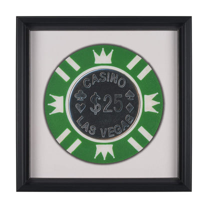 Mercana - Casino 25 Dollar Vegas Poker Chip By Zap Studio Framed Art Photograph Print under Glass - 15723 view 1