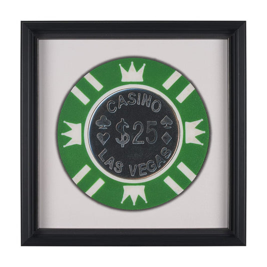Mercana - Casino 25 Dollar Vegas Poker Chip By Zap Studio Framed Art Photograph Print under Glass - 15723 view 1