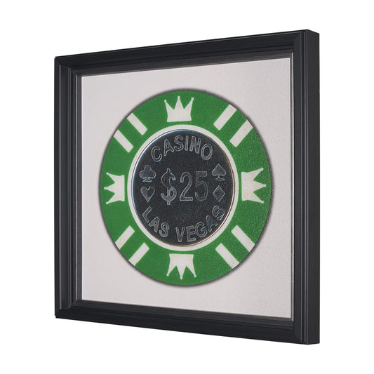 Mercana - Casino 25 Dollar Vegas Poker Chip By Zap Studio Framed Art Photograph Print under Glass - 15723 view 2