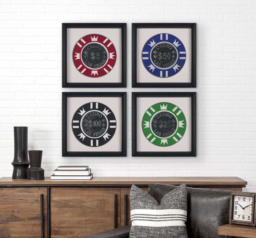 Mercana - Casino 25 Dollar Vegas Poker Chip By Zap Studio Framed Art Photograph Print under Glass - 15723 view 8