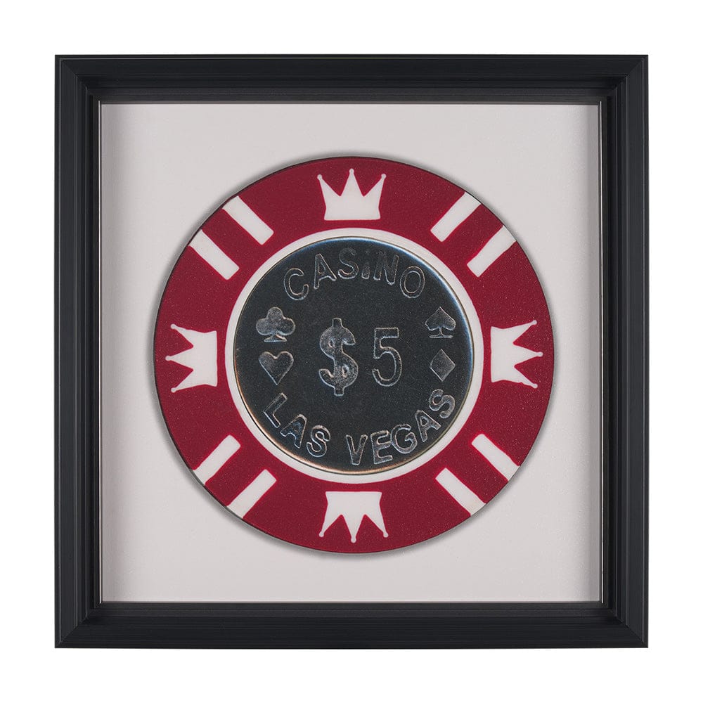 Mercana - Casino 5 Dollar Vegas Poker Chip By Zap Studio Framed Art Photograph Print under Glass - 15720 view 1