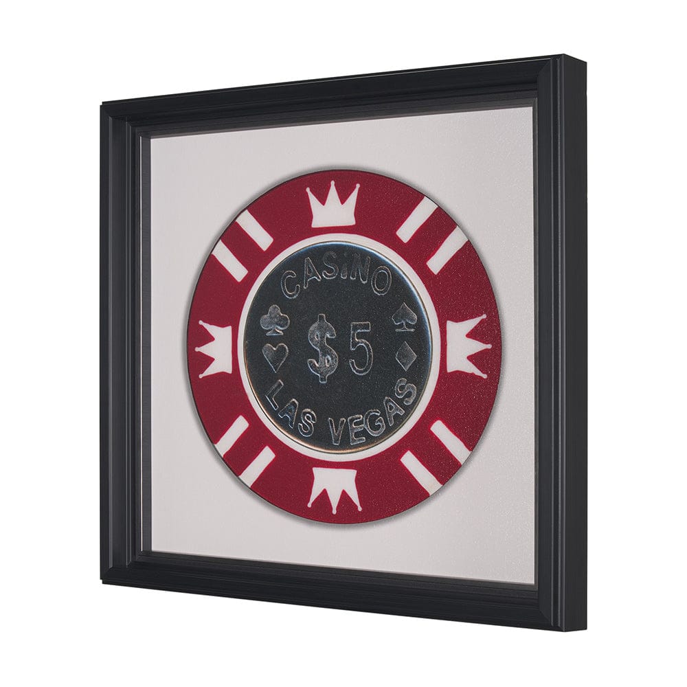 Mercana - Casino 5 Dollar Vegas Poker Chip By Zap Studio Framed Art Photograph Print under Glass - 15720 view 2