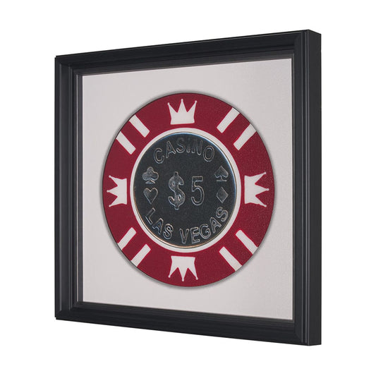 Mercana - Casino 5 Dollar Vegas Poker Chip By Zap Studio Framed Art Photograph Print under Glass - 15720 view 2