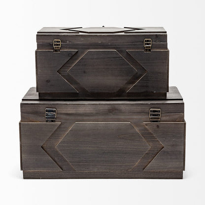 Mercana - Cassia Brown Wooden Boxes (Set of 2) - 57853 view 5