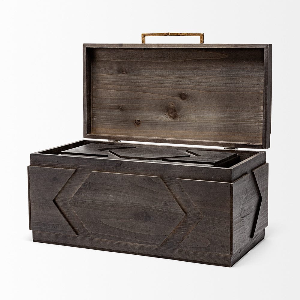 Mercana - Cassia Brown Wooden Boxes (Set of 2) - 57853 view 6