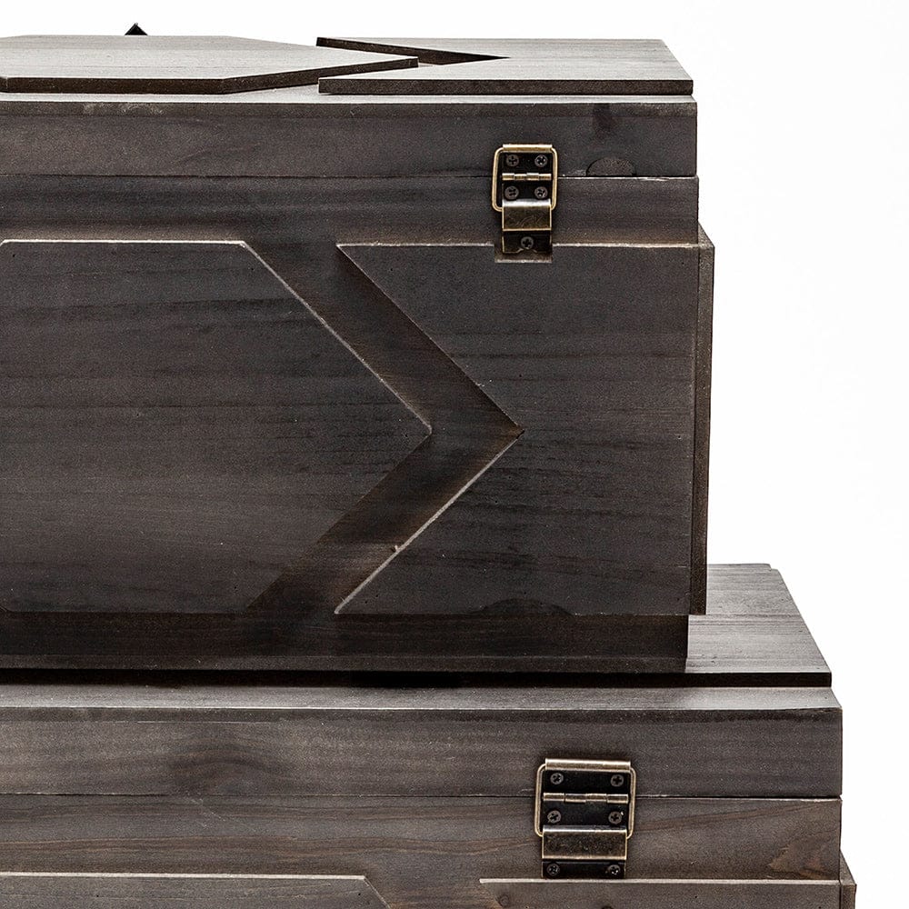 Mercana - Cassia Brown Wooden Boxes (Set of 2) - 57853 view 9