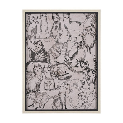 Mercana - Cat Sketch by Mercana Studio a Hand Embellished Framed Art Print Matted under Glass - 15571 view 1