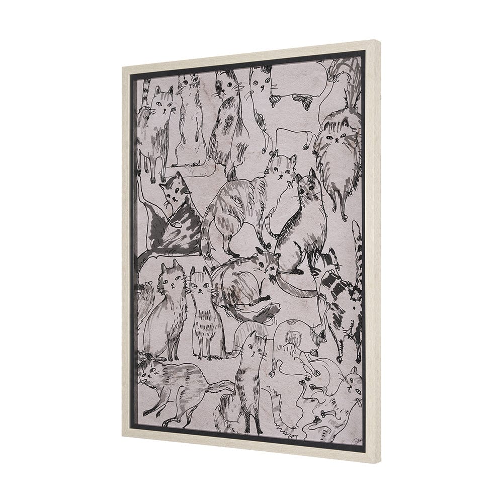Mercana - Cat Sketch by Mercana Studio a Hand Embellished Framed Art Print Matted under Glass - 15571 view 2