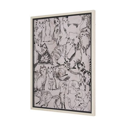 Mercana - Cat Sketch by Mercana Studio a Hand Embellished Framed Art Print Matted under Glass - 15571 view 2