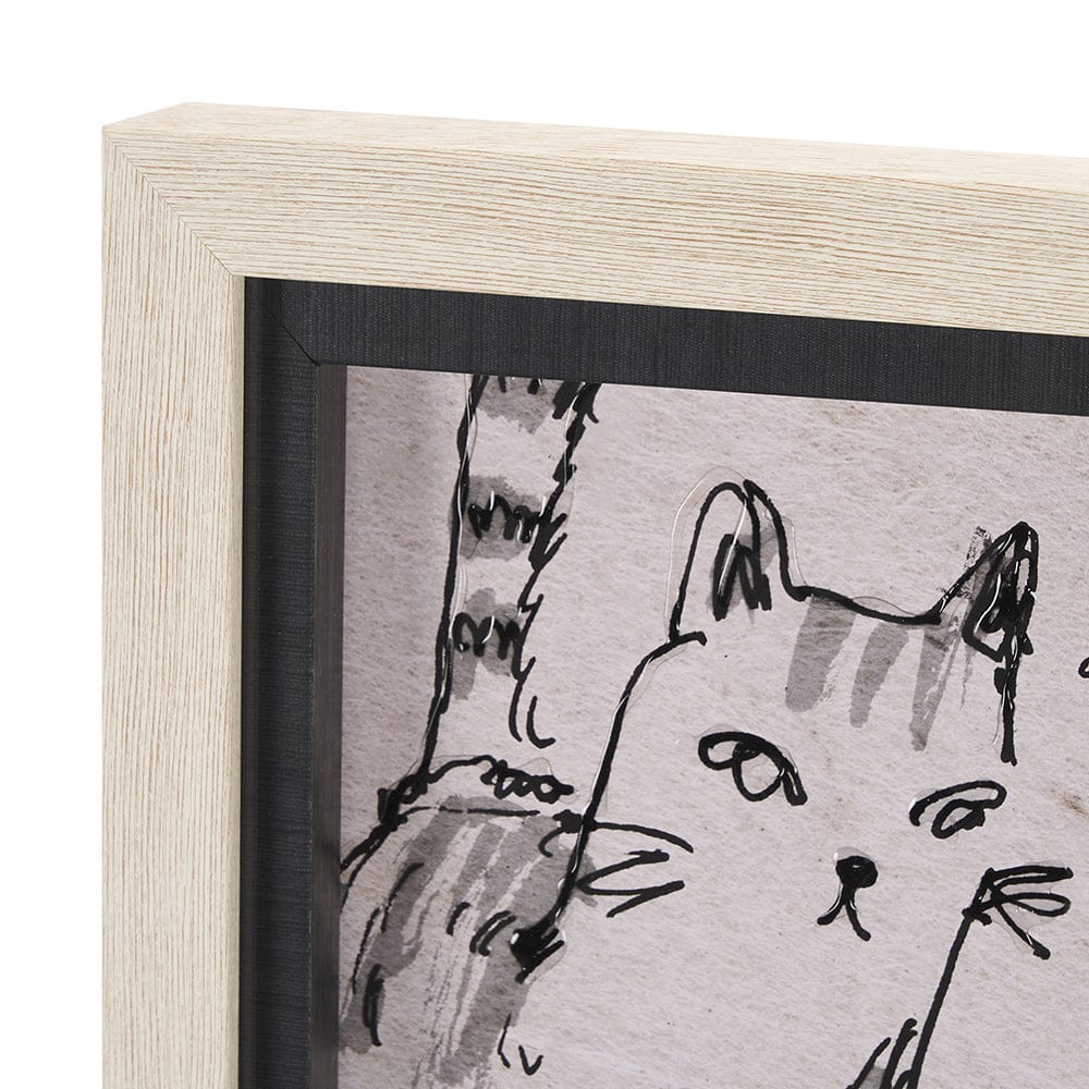 Mercana - Cat Sketch by Mercana Studio a Hand Embellished Framed Art Print Matted under Glass - 15571 view 4
