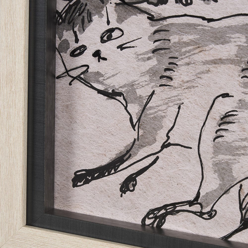 Mercana - Cat Sketch by Mercana Studio a Hand Embellished Framed Art Print Matted under Glass - 15571 view 5