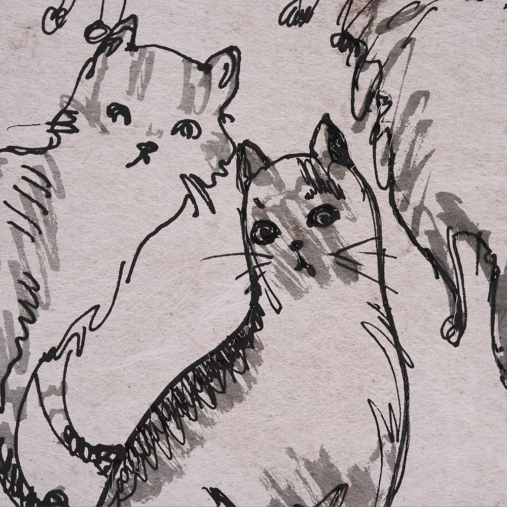 Mercana - Cat Sketch by Mercana Studio a Hand Embellished Framed Art Print Matted under Glass - 15571 view 7