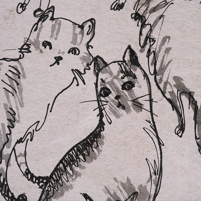 Mercana - Cat Sketch by Mercana Studio a Hand Embellished Framed Art Print Matted under Glass - 15571 view 7
