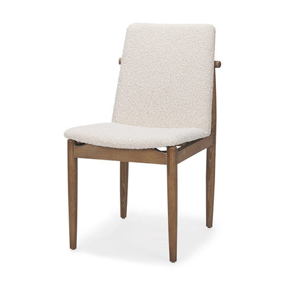 Mercana - Cavett Cream Boucle Upholstered Seat W/Light Brown Wood Frame Dining Chair (Set of 2) - 69834 view 1
