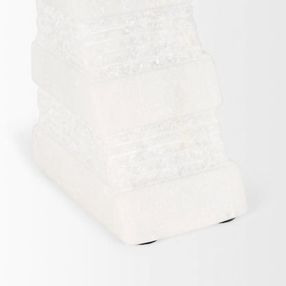 Mercana - Cavetto White Marble Bookends w/rough carving S/2 - 70504 view 9