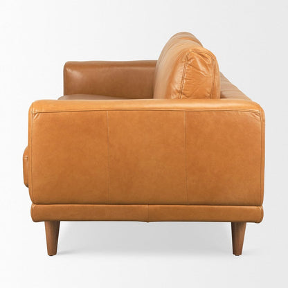 Mercana - Cedrick 90.6L x 36.6W x 31.5H Tan Leather Sofa - 69695 view 3