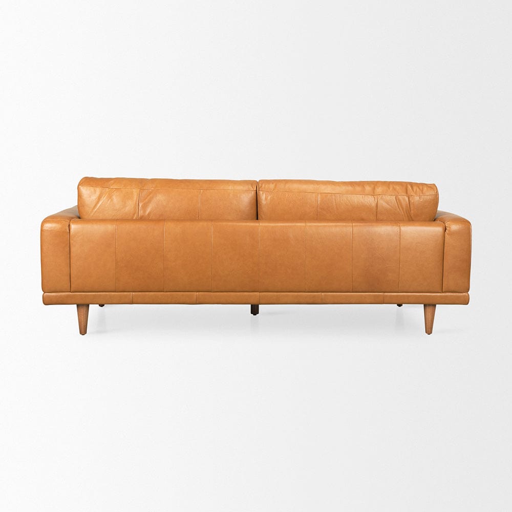 Mercana - Cedrick 90.6L x 36.6W x 31.5H Tan Leather Sofa - 69695 view 4