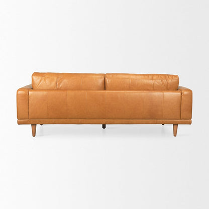 Mercana - Cedrick 90.6L x 36.6W x 31.5H Tan Leather Sofa - 69695 view 4