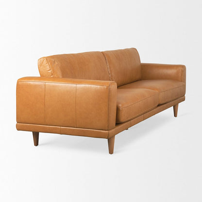 Mercana - Cedrick 90.6L x 36.6W x 31.5H Tan Leather Sofa - 69695 view 5