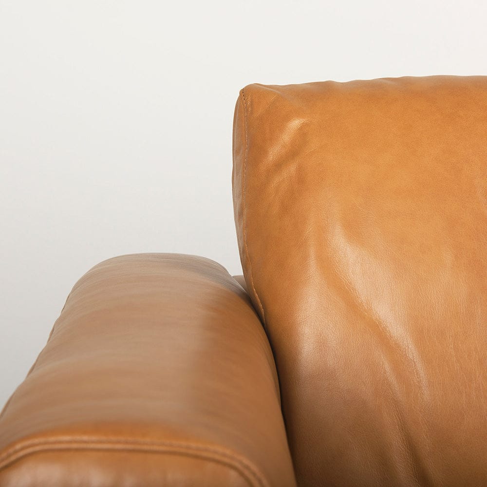 Mercana - Cedrick 90.6L x 36.6W x 31.5H Tan Leather Sofa - 69695 view 6
