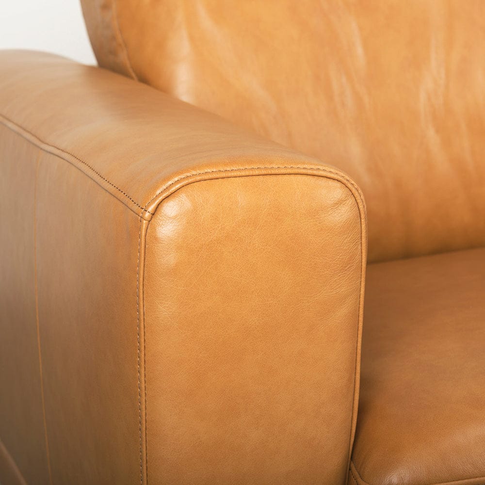 Mercana - Cedrick 90.6L x 36.6W x 31.5H Tan Leather Sofa - 69695 view 7