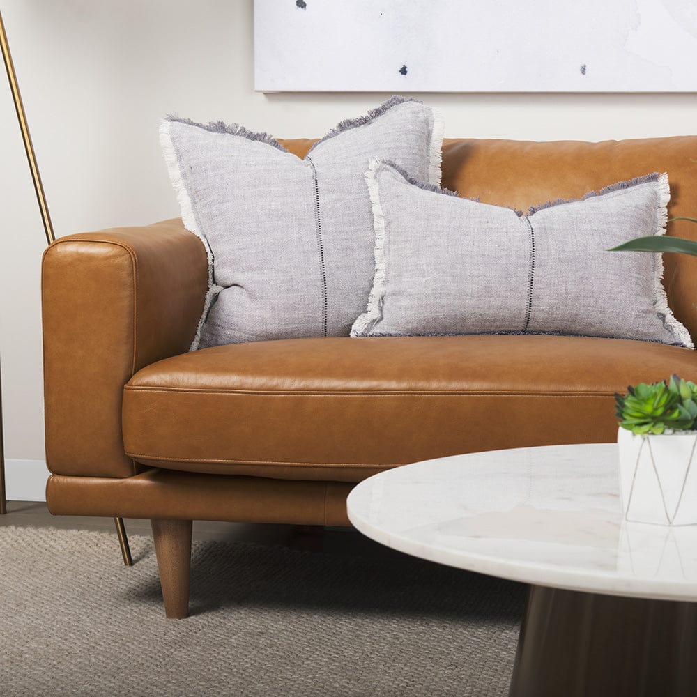 Mercana - Cedrick 90.6L x 36.6W x 31.5H Tan Leather Sofa - 69695 view 15