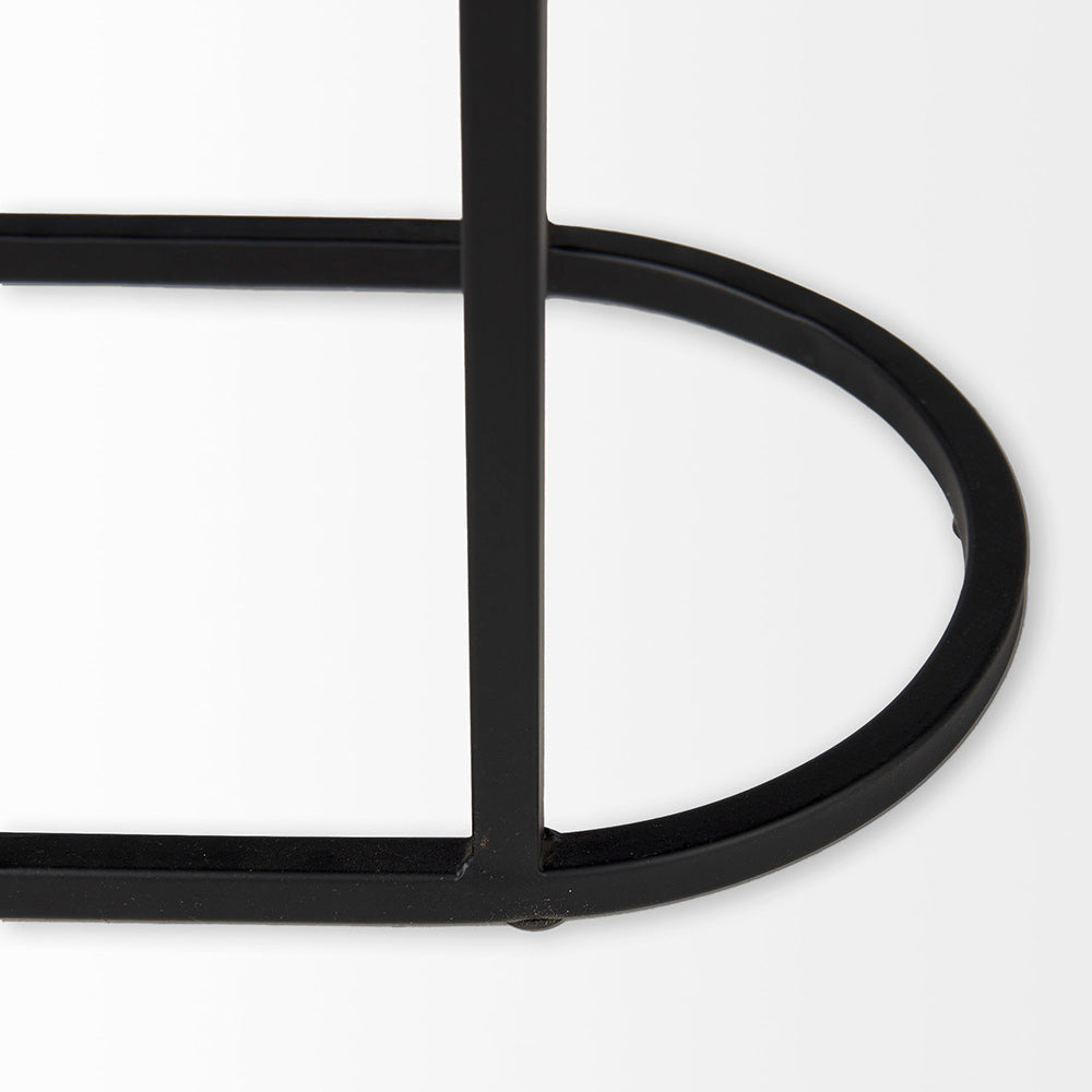 Mercana - Celine 24.2 L x 12.6 W x 22.4 H Set of Two Black/Silver Metal and Glass Nesting Accent Tables - 69492 view 9