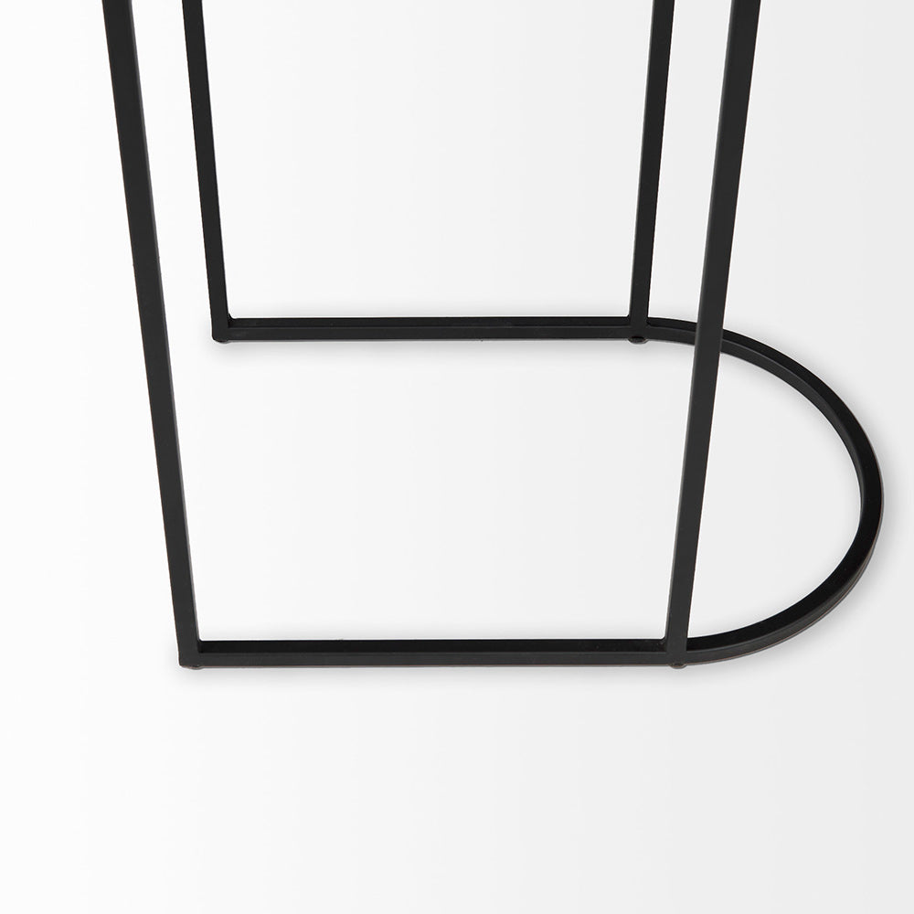 Mercana - Celine 24.2 L x 12.6 W x 22.4 H Set of Two Black/Silver Metal and Glass Nesting Accent Tables - 69492 view 10