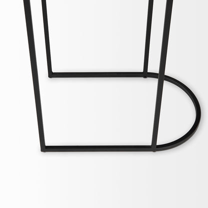 Mercana - Celine 24.2 L x 12.6 W x 22.4 H Set of Two Black/Silver Metal and Glass Nesting Accent Tables - 69492 view 10