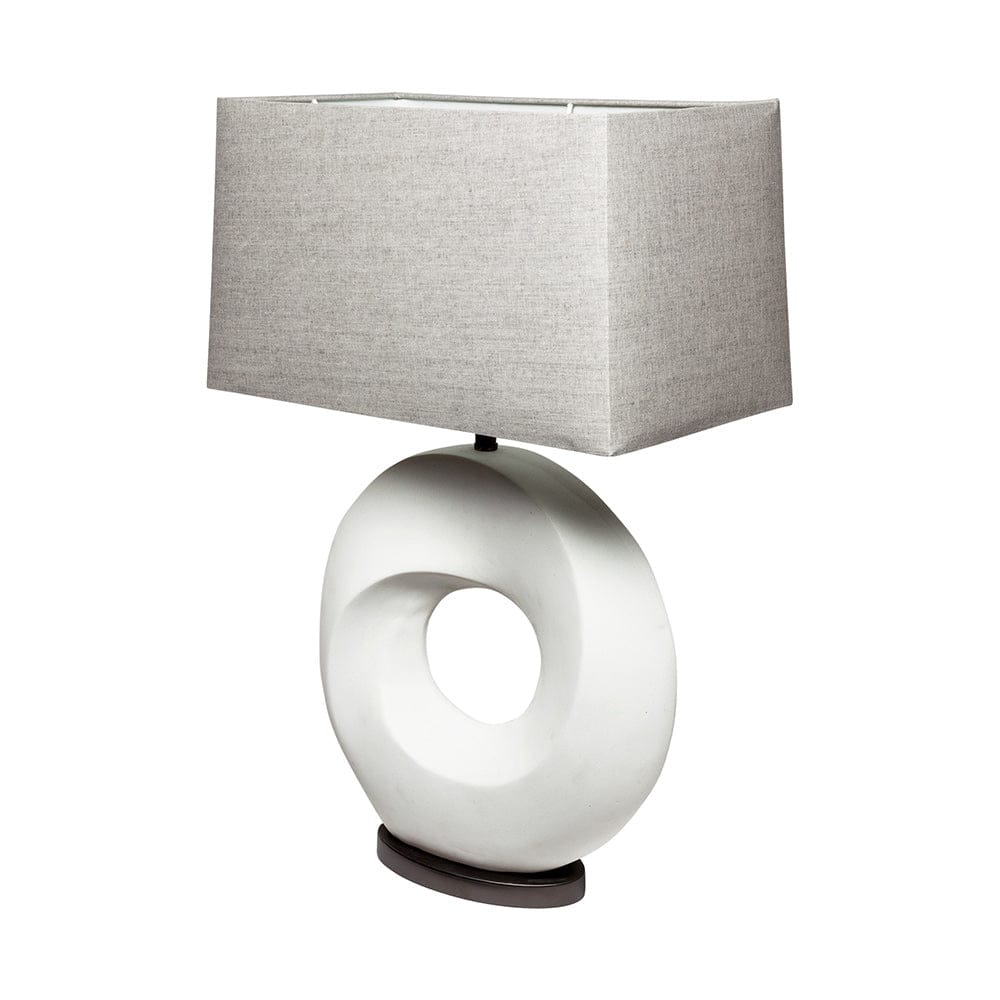 Mercana - Celtica 26.8"H White Resin Ring-Shaped Base Table Lamp - 68337 view 1