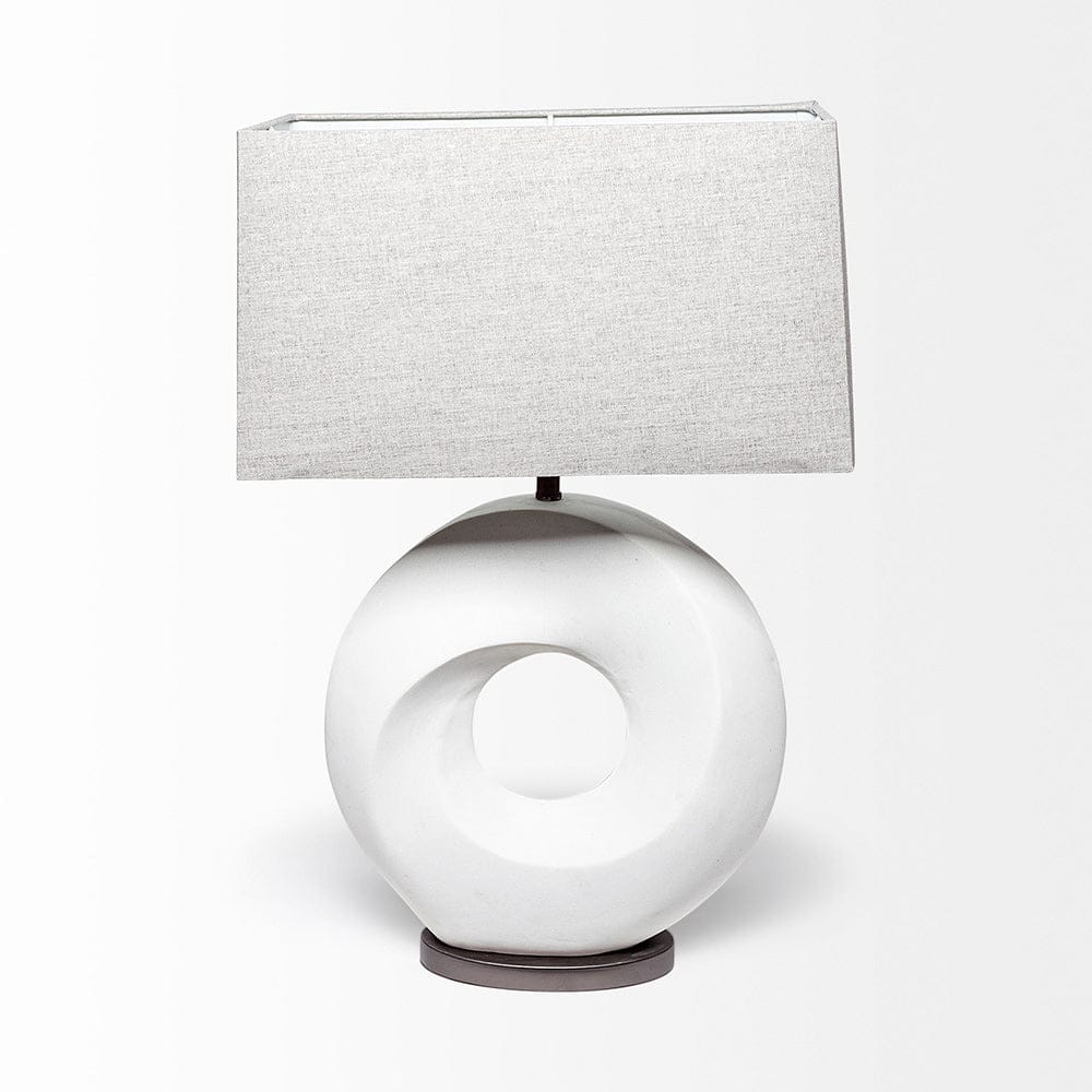 Mercana - Celtica 26.8"H White Resin Ring-Shaped Base Table Lamp - 68337 view 3