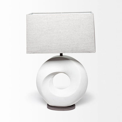 Mercana - Celtica 26.8"H White Resin Ring-Shaped Base Table Lamp - 68337 view 3